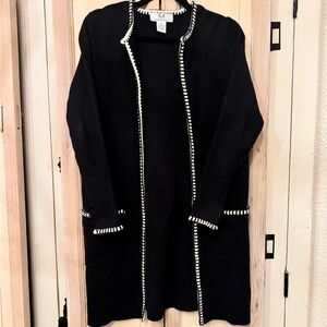 Magaschoni Black Knit with White Accents